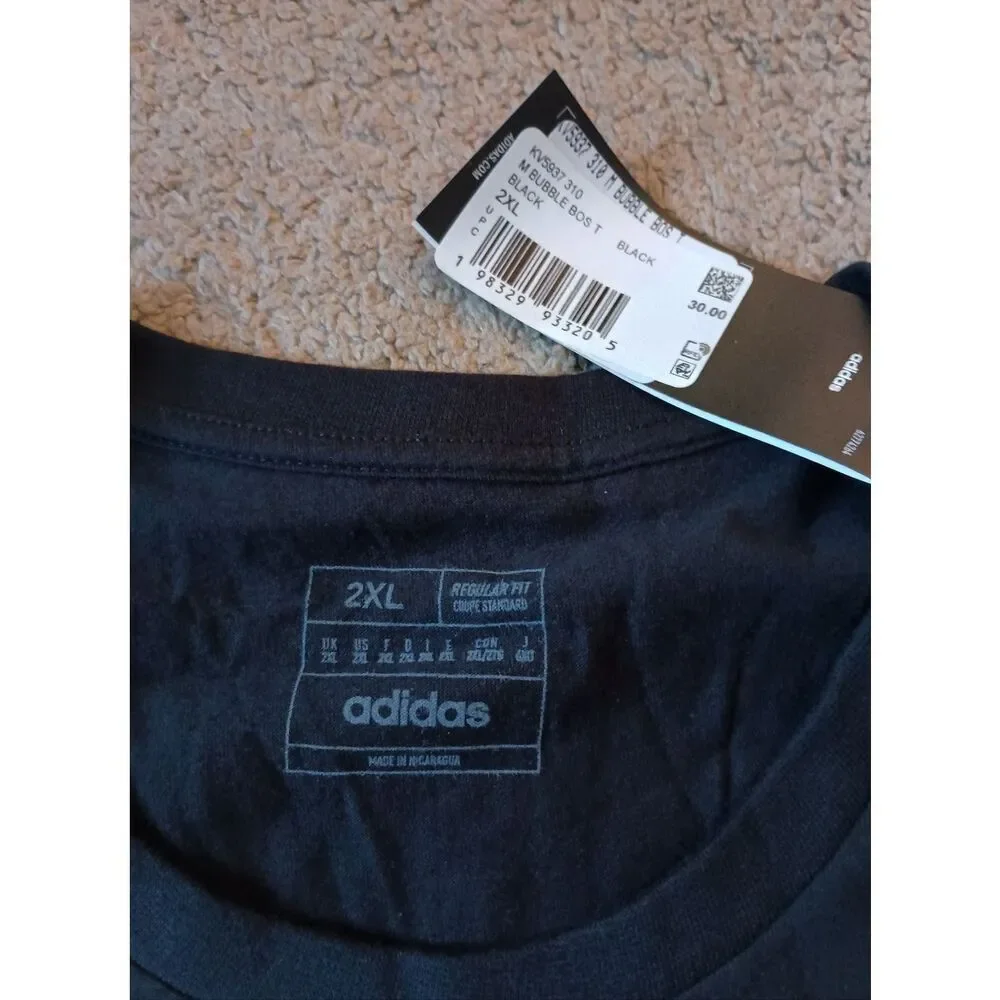 Adidas Blue Bubble Men's Black Graphic SS T-shirt Size 2XL BRAND NEW WITH TAGS